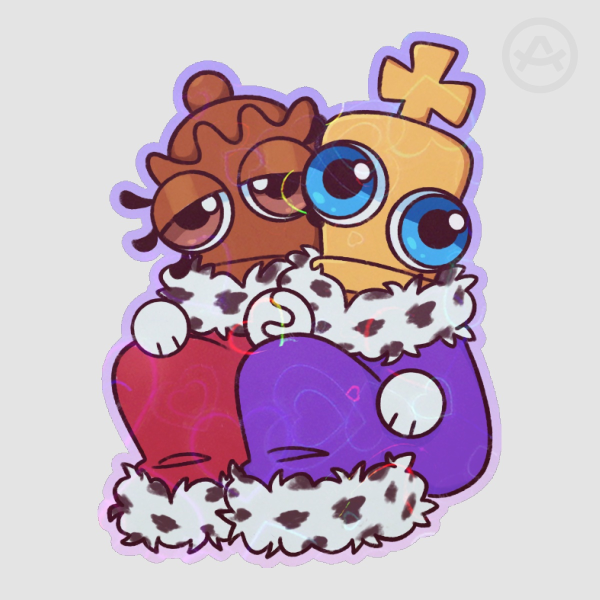 Queenie and Kinger Colored Edge Die Cut Stickers