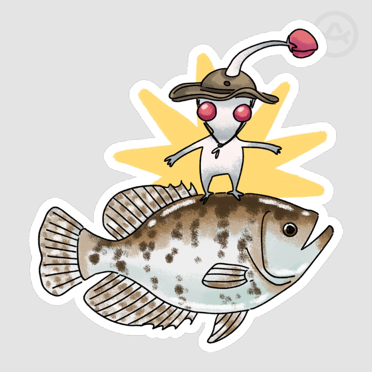Pikmin and White Crappie - Matte Sticker