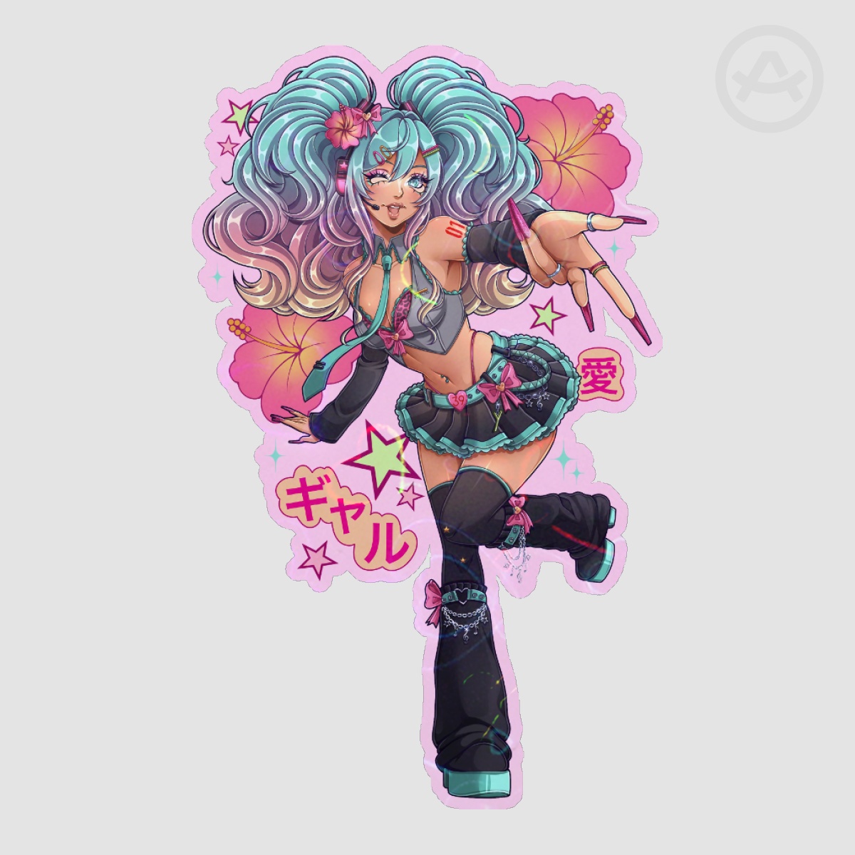 Gyaru Hatsune Miku | Holo Sticker