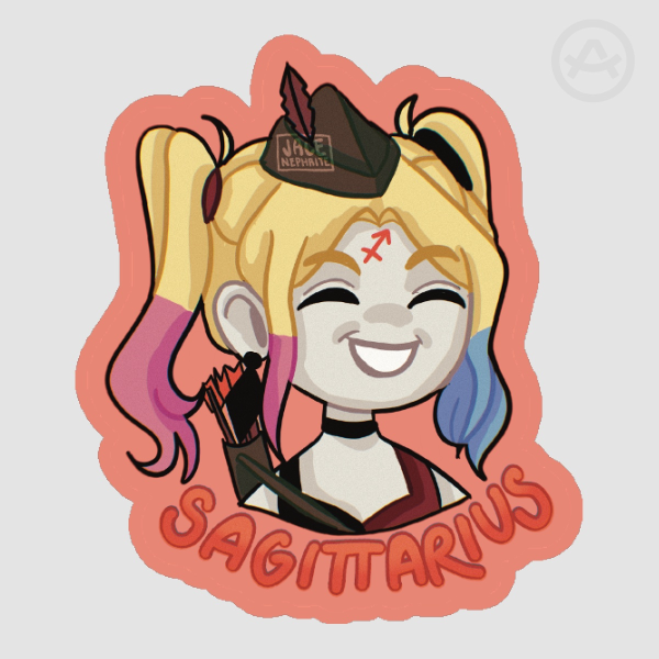 Harley Quinn Sagittarius Astrology Sticker