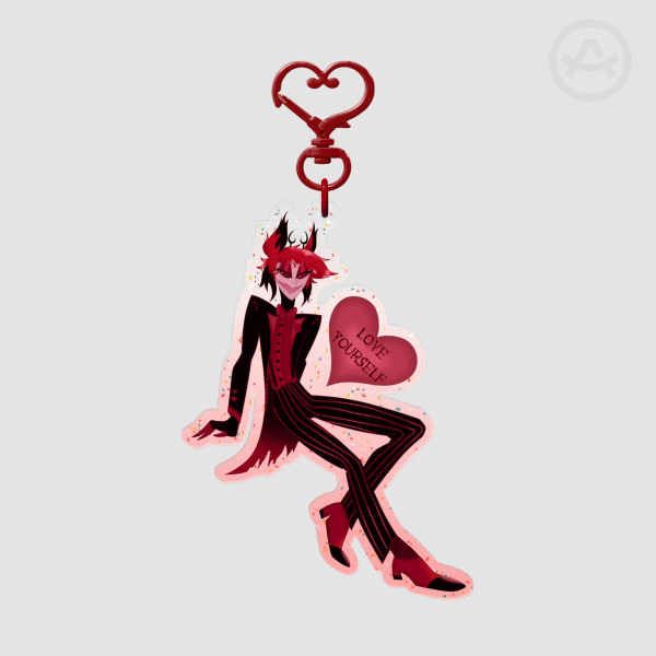 Alastor Valentine's Day - Glitter Acrylic Keychain