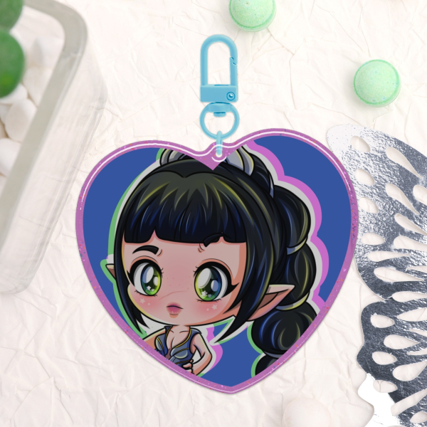 Heart shaped [double sided] Shadowheart epoxy keychain