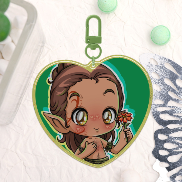 Heart shaped [double sided] Halsin epoxy keychain