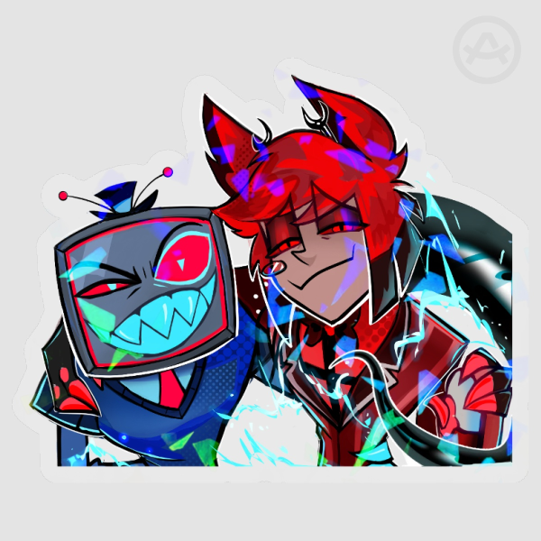 CRT Vox and Alastor Radiostatic PARTNERS sticker