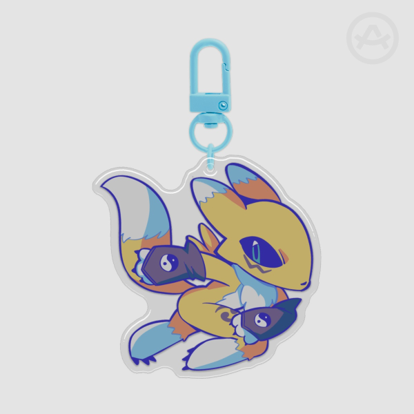 Renamon Epoxy Clear Acrylic Keychain