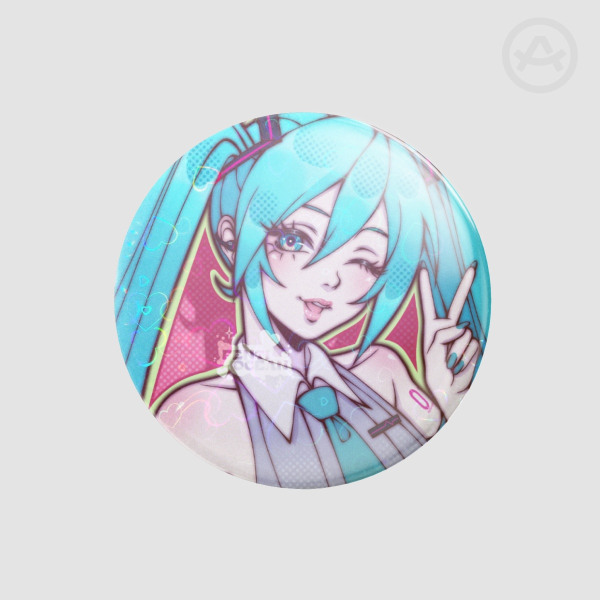 Hatsune Miku V6 | Holo Button Badge