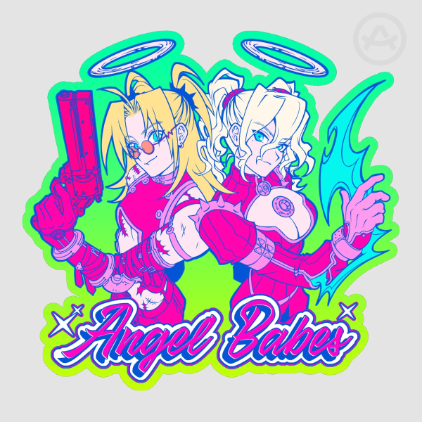 [Trigun Maximum] Nyotaika: Angel Babes Colored Edge Die Cut Sticker