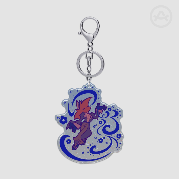 Vitriolic_Red Glitter Epoxy Keychain