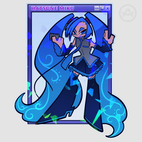 Hatsune Miku clear holographic sticker