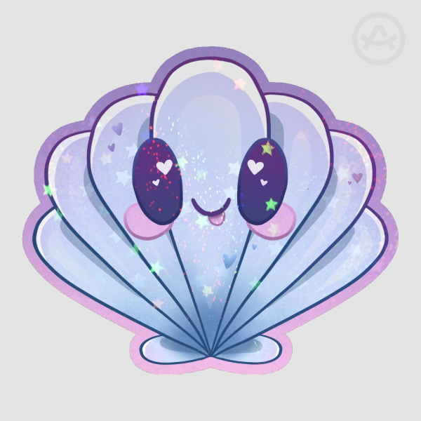 Cute Holographic Seashell Sticker