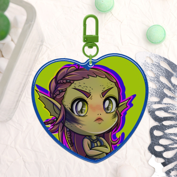 Heart shaped [double sided] Lae´zel epoxy keychain