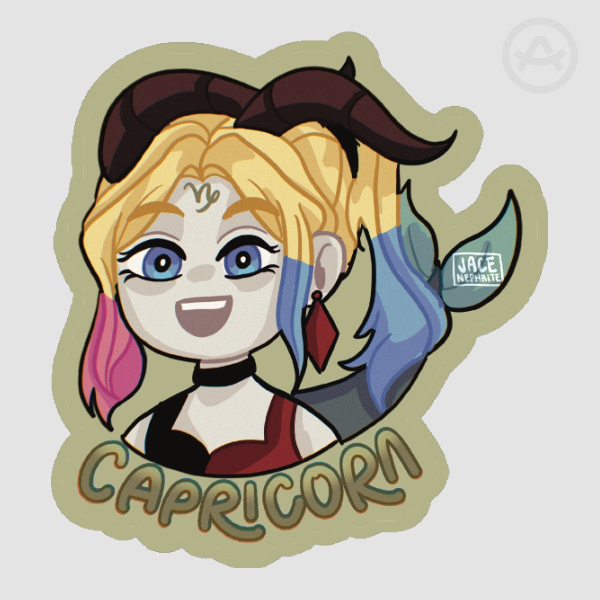 Harley Quinn Capricorn Astrology Sticker