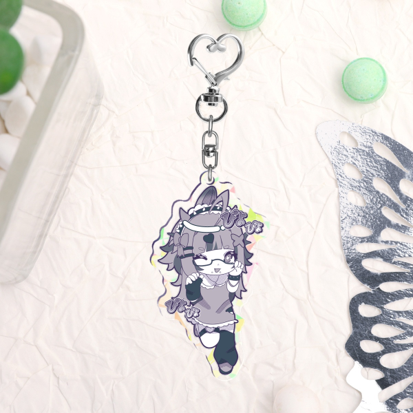 Jirai Bunny B&W Keychain