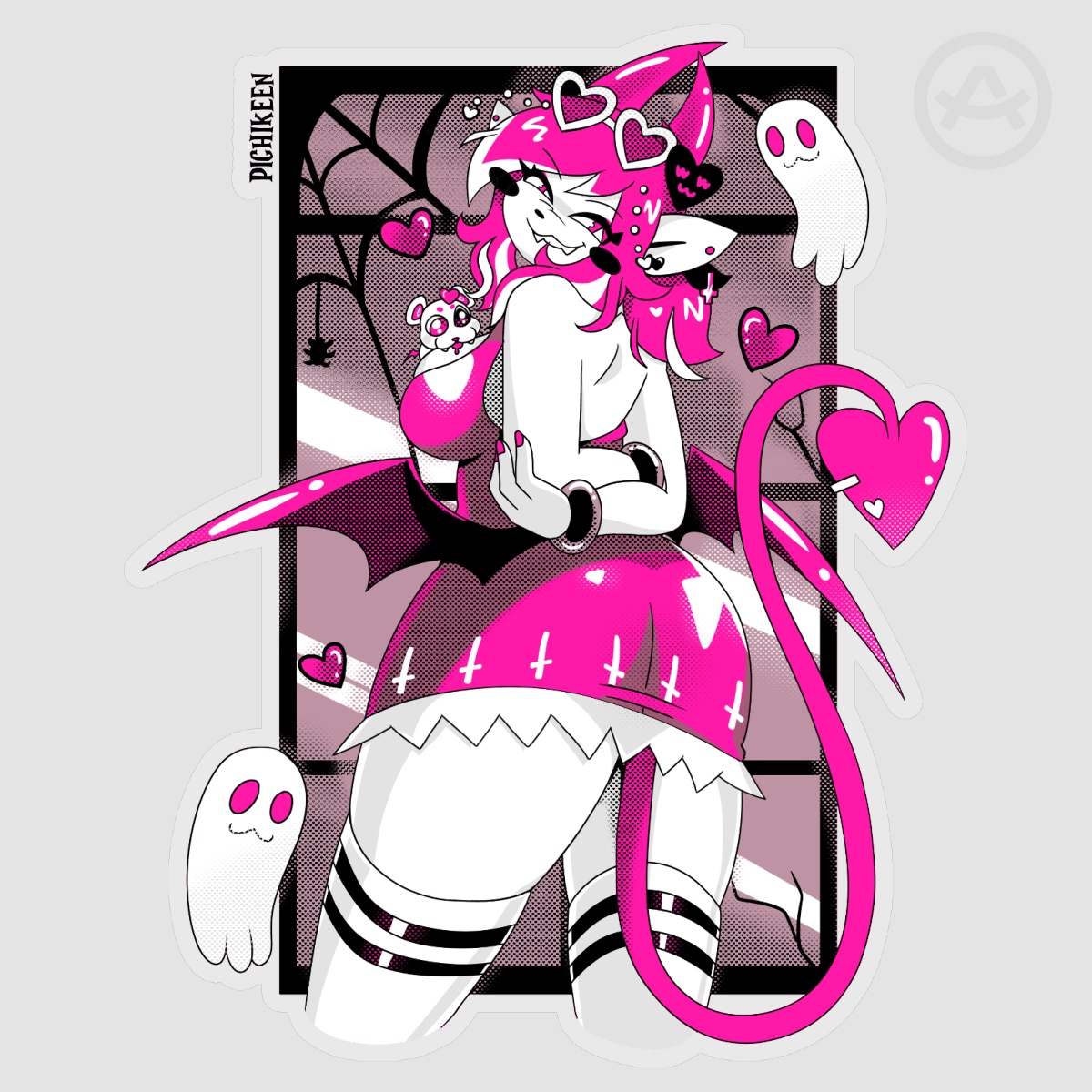 Waifu Pichi V2 Clear PET Vinyl Die Cut Sticker