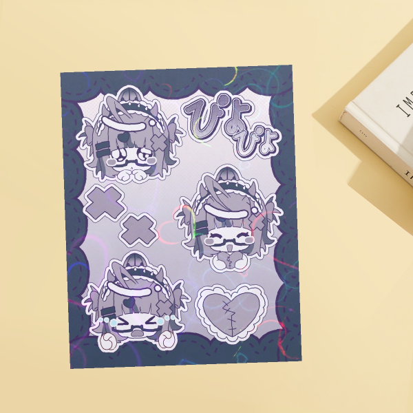 Jirai Bunny B&W Sticker Sheet