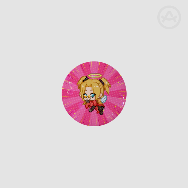 [Trigun Maximum] Nyotaika: Angel Babes Pixel 32mm Round Badge -Vash the Stampede-