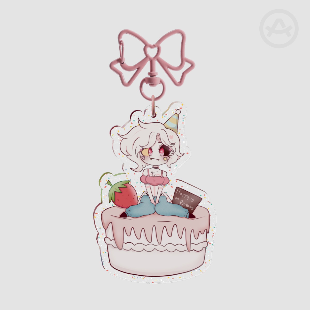 Angel Dust birthday Glitter Acrylic Keychain