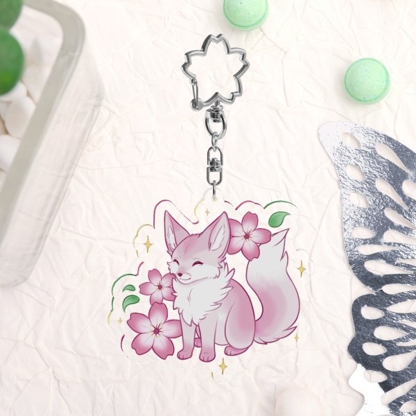 Sakura Fox Acrylic Charm