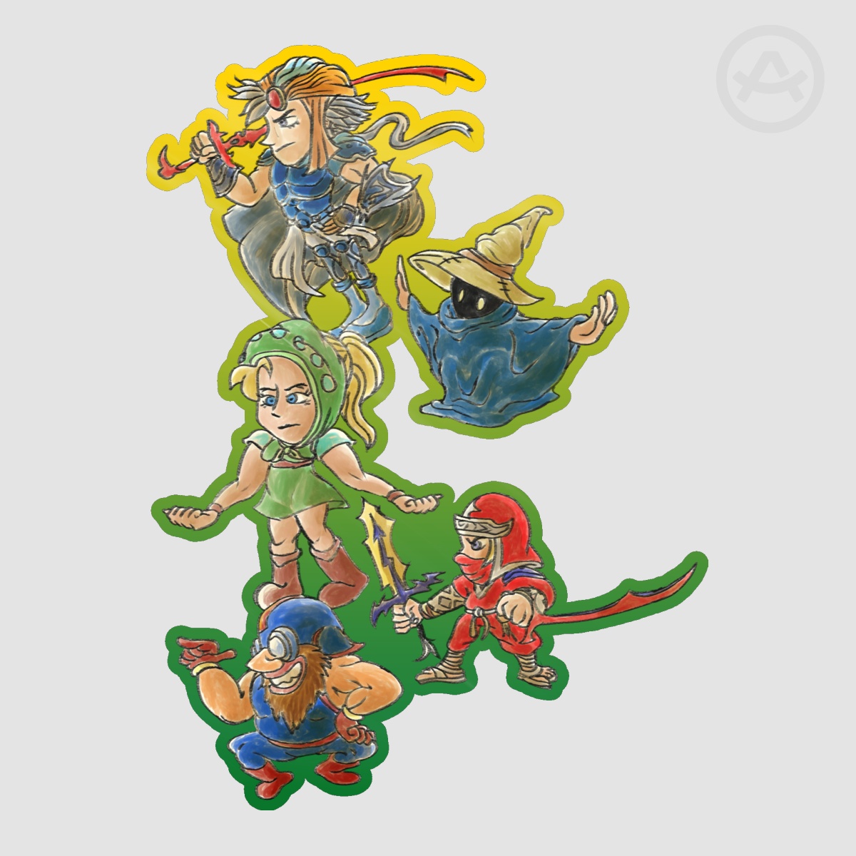 "Final Fantasy Krew" Die Cut Stickers