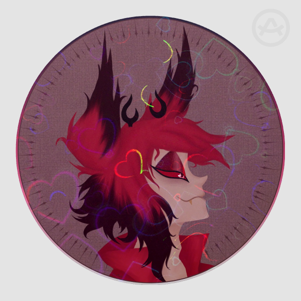Alastor closeup - Colored Edge Die Cut Sticker