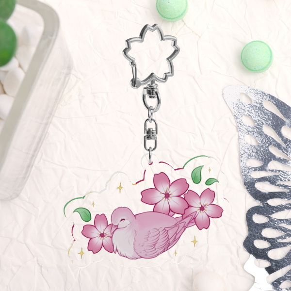 Sakura Dove Acrylic Charm