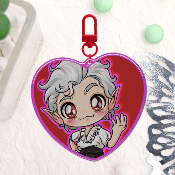 Heart shaped [double sided] Astarion epoxy keychain