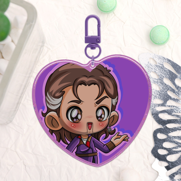 Heart shaped [double sided] Gale epoxy keychain