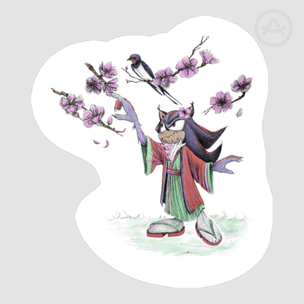 Shadow Cherry Blossom Sticker