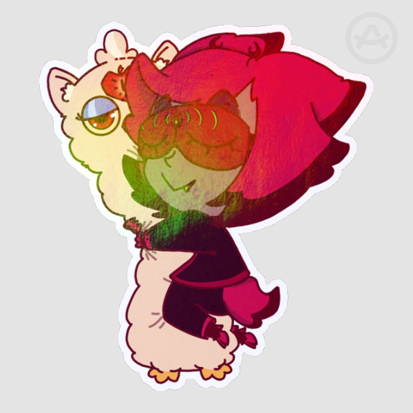 Sleepy Alastor with Lucifer Furby Die Cut Stickers