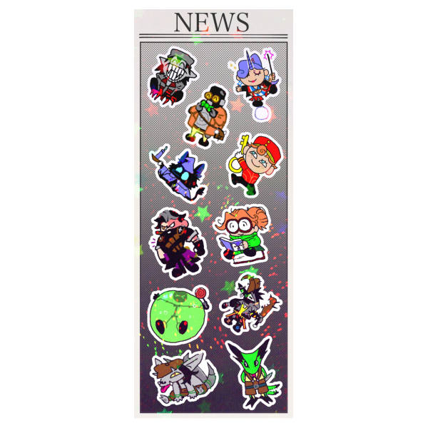 Deadlock Coated Paper Stickers Sheet