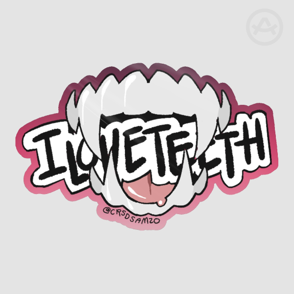 I love teeth die-cut sticker