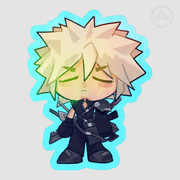 FFVII Cloud Holo Sticker
