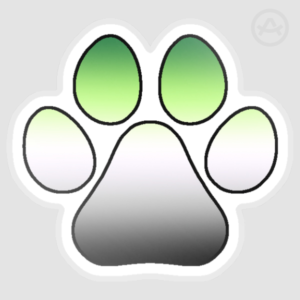 Aromantic Pride Pawprint Vinyl Sticker