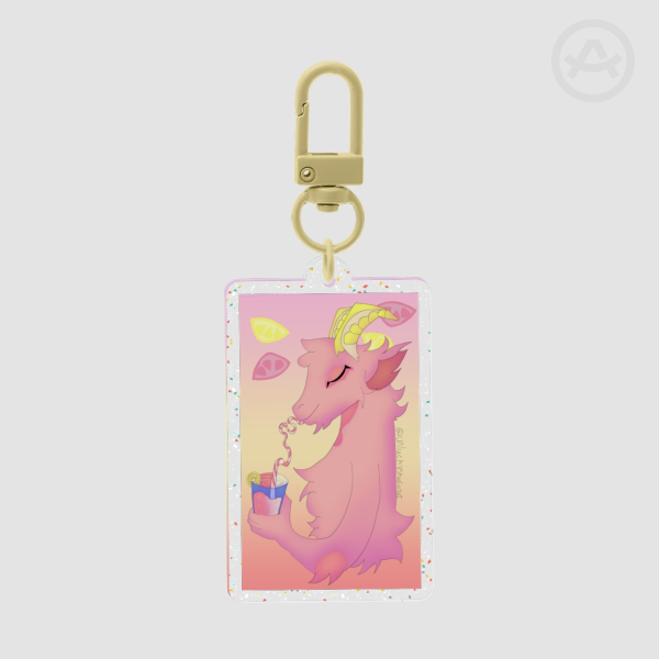 Lemonade Goat Glitter Acrylic Keychains