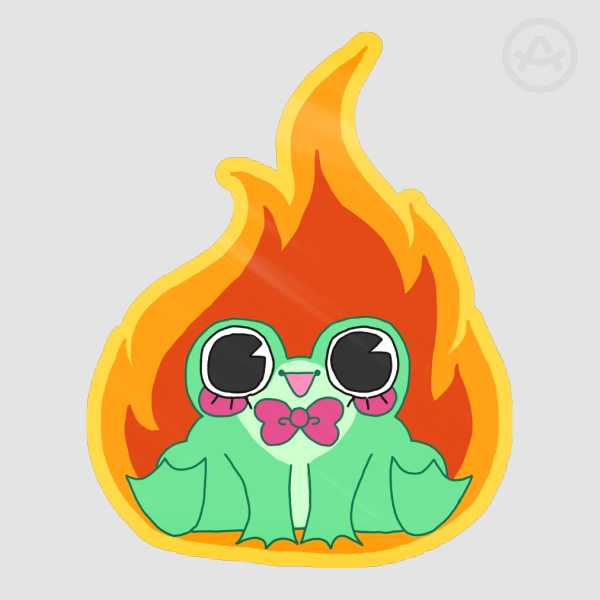 Ribbit on fire