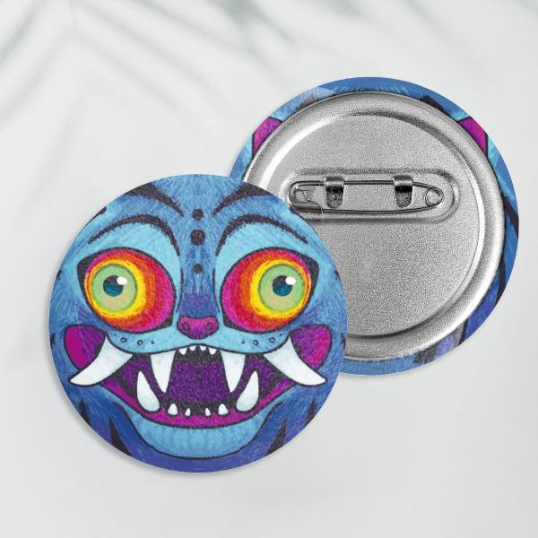 Derpy Tiger | Demon Hunter Soft Pinback Button