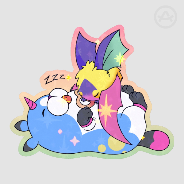 Dream Eaters Taking A Nap - Die Cut Stickers (Holo Star)