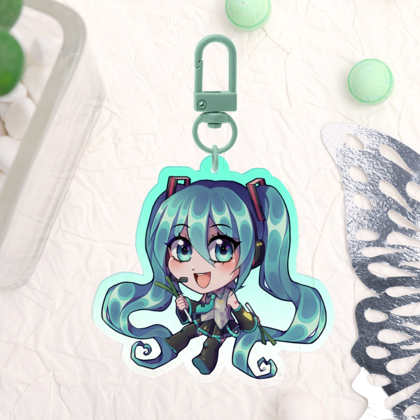 Vocaloid Hatsune Miku chibi Colored Edge Acrylic Keychains