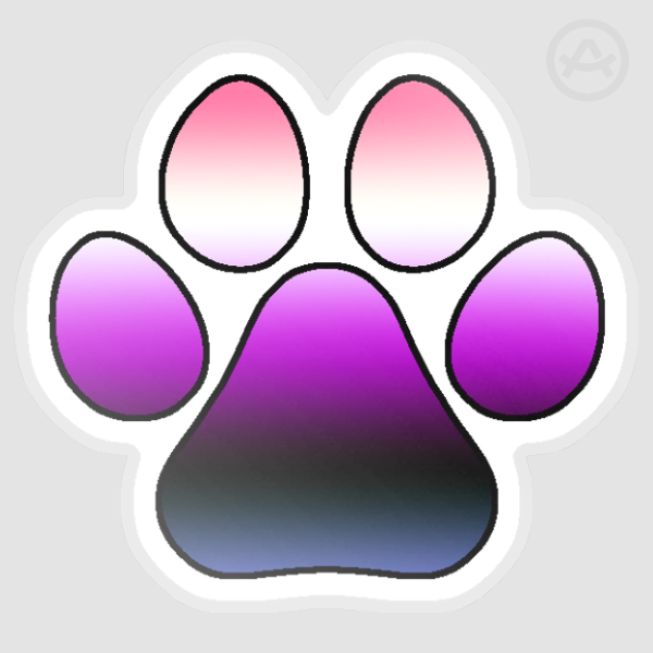 Genderfluid Pride Pawprint Vinyl Sticker