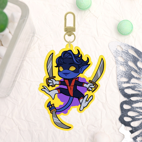 Nightcrawler Colored Edge Acrylic Keychains