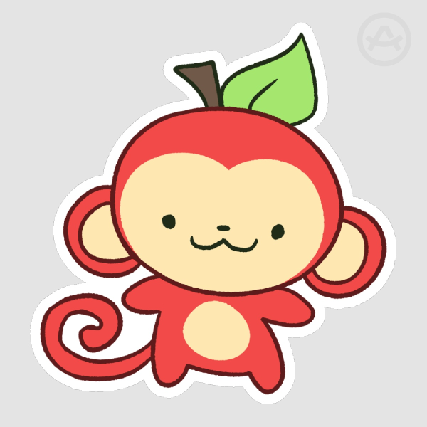 Apple Monkey - Sticker