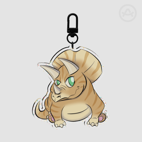Triceratops Glitter Charm
