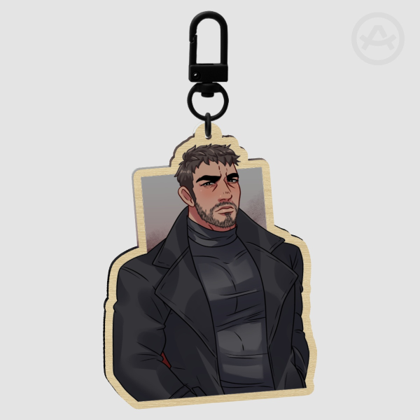 Chris Redfield Wood Keychain
