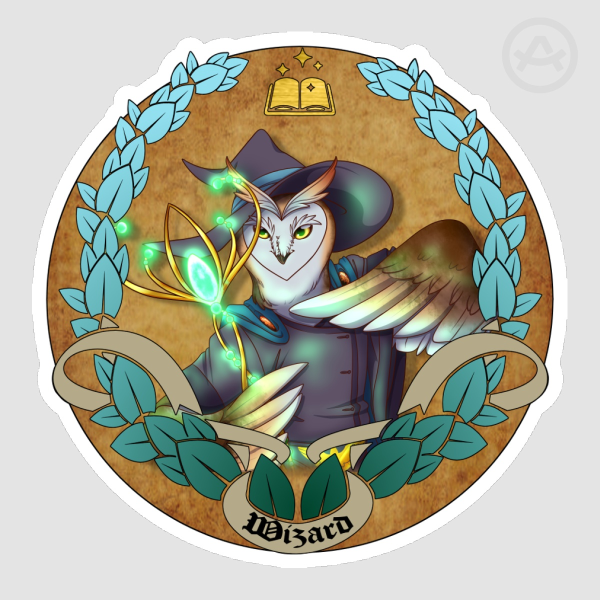 D&D Wizard Owl Stickers