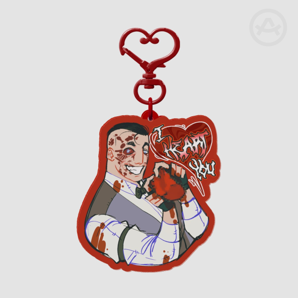 "I Heart You" Eddie Gluskin Glitter Acrylic Keychains