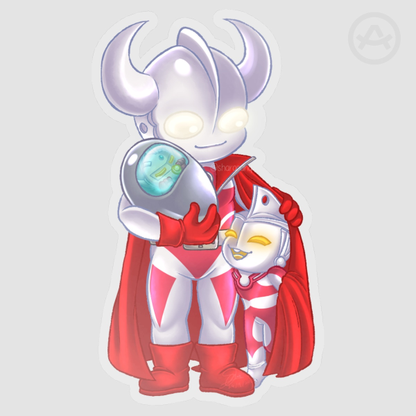 Ultraman Family with dad sticker