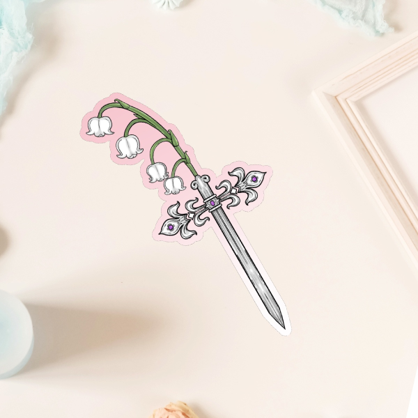 Lily of the Valley Dagger Matte Die Cut Stickers
