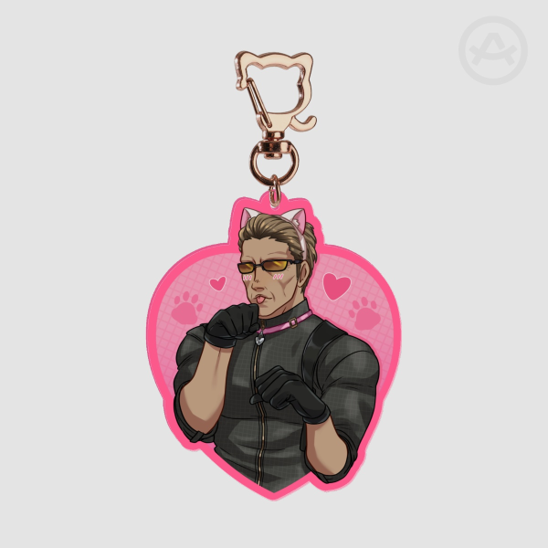 Albert Whisker Colored Edge Acrylic Keychain