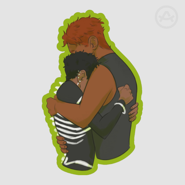 Griddlehark Hug Sticker - green