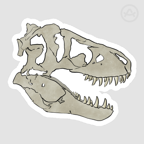 T-Rex Skull Sticker